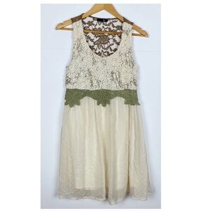 Ryu Dress size Medium Lace Back Crochet Sequin Tulle Swiss Dot Cottagecore